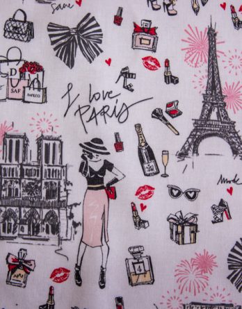 Coupon de tissu coton - I love Paris - OEKO-TEX